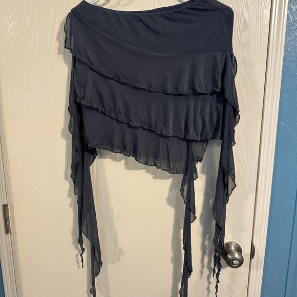 PrettyLittleThing Navy Ruffled Matching Set - Picture 5 of 5